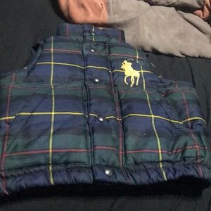 Plaid polo vest